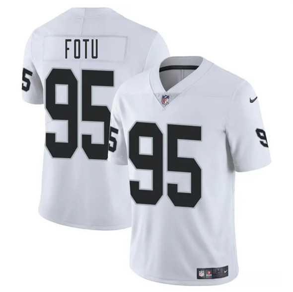 Men & Women & Youth Las Vegas Raiders #95 Leki Fotu White 2025 Vapor Stitched Jersey->los angeles chargers->NFL Jersey